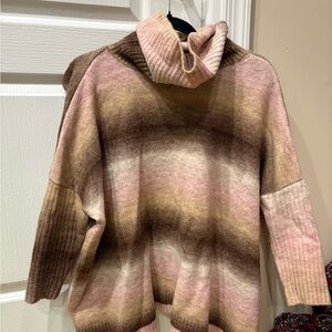 LOFT Multicolor Turtleneck Sweater